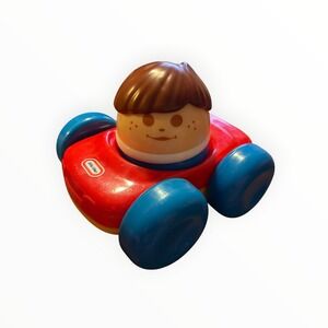 Vintage Little Tikes Toddle Tots Red Race Car with Freckled Boy Driver Toy